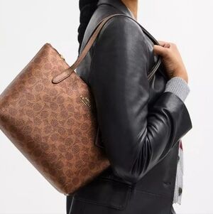 Coach Metallic Brown Tote Bag